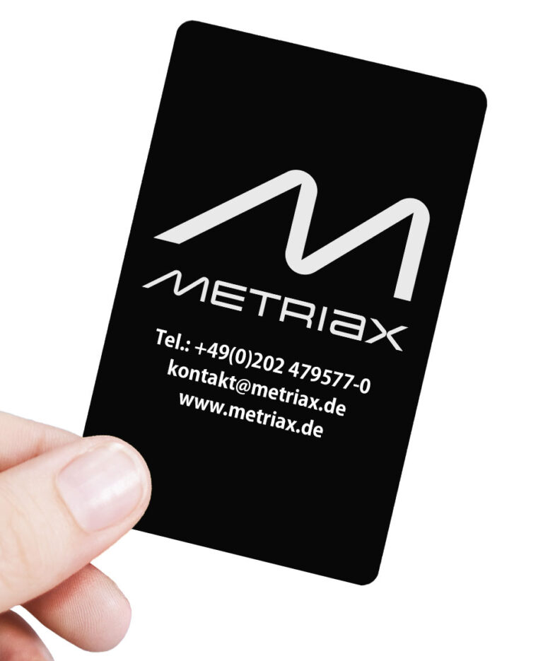 Metriax GmbH-RFID-NFC-bedruckte Kundenkarte-Transponder-LF-HF-Smartcard-13,56 MHz-125 KHz-RFID Karten bedrucken