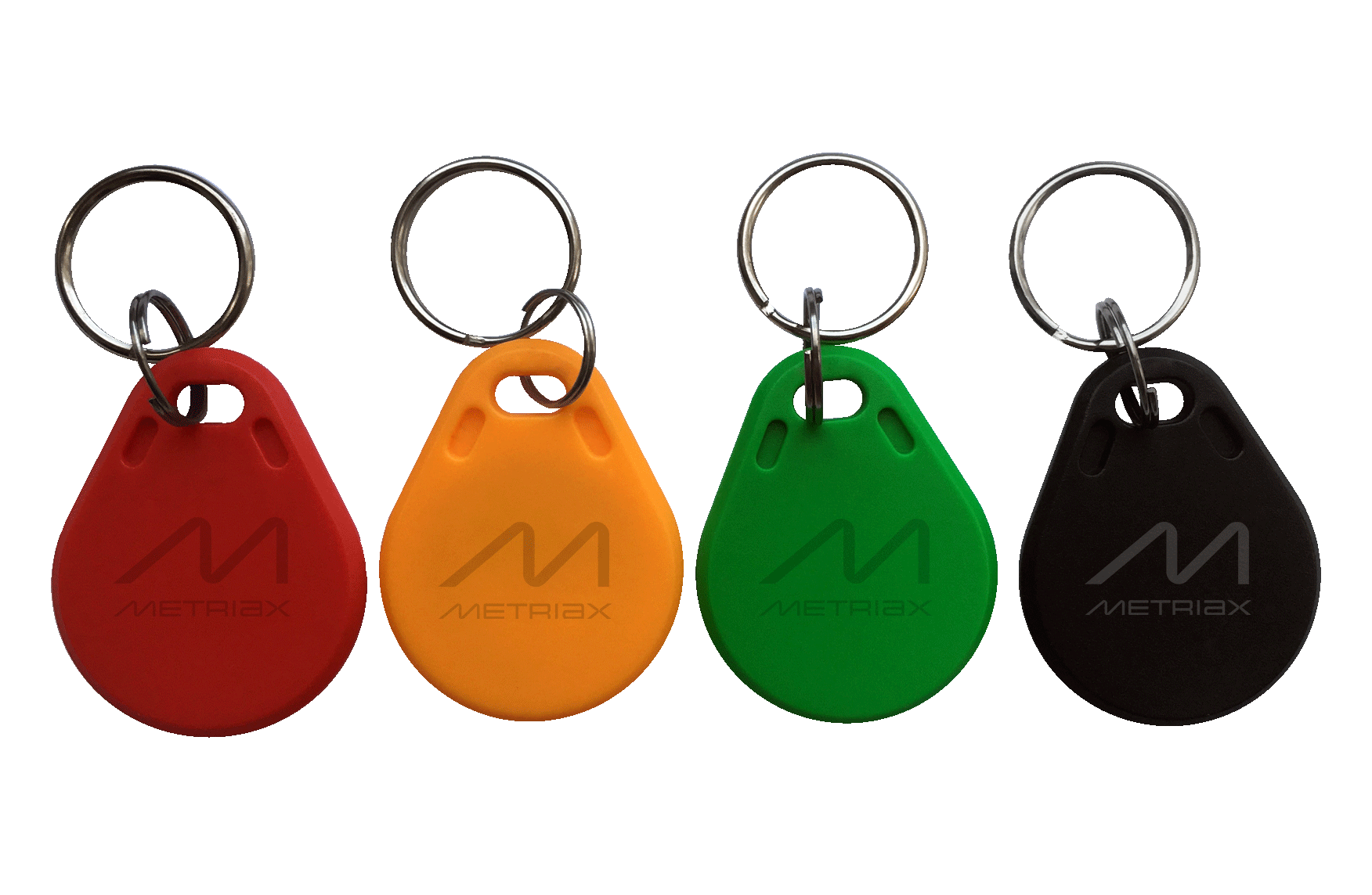 Metriax-RFID-NFC-Schlüsselanhänger-Keyfobs-individuell bedruckbar-individualisiert-ISO 14443-ISO 15693-AES 128-HF-LF-ABS-Schlüsselanhänger