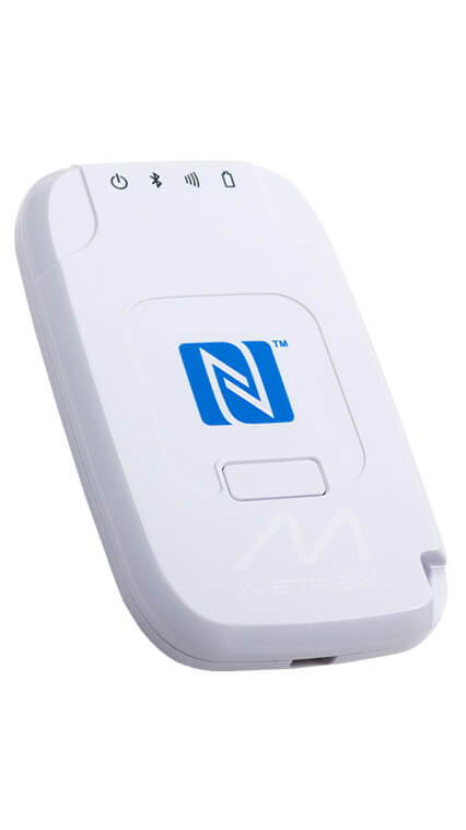 MDE Dragon-Bluetooth-RFID-Leser-RFID-NFC-Lesegerät-mobil-Metriax-13,56 MHz-mifare-nxp-classic-ultralight-ntag-ndef-kabellos-kontaktlos