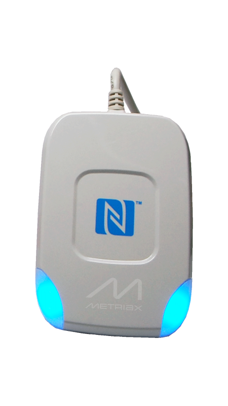 Metriax-MDE-Dragon-USB-RFID-NFC-Tischleser-Desktopleser-ISO 14443-13,56 MHz-mifare-desfire-EV1-EV2-EV3-classic-Ntag213-Ntag215-Ntag216-vcard-duali